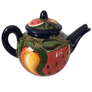 Mexican Teapot with fruit design